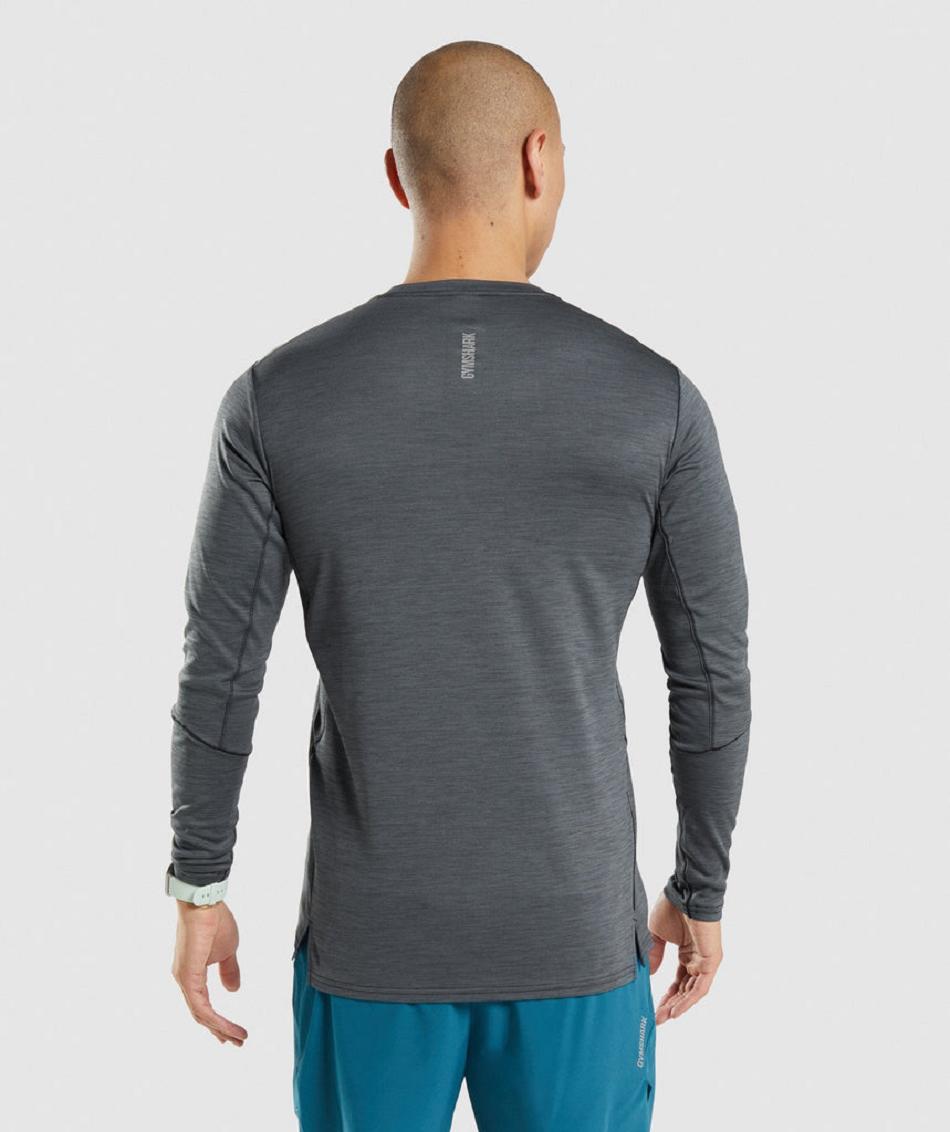 Long Sleeve Gymshark Speed Hombre Negras Gris | CO 3544CTV